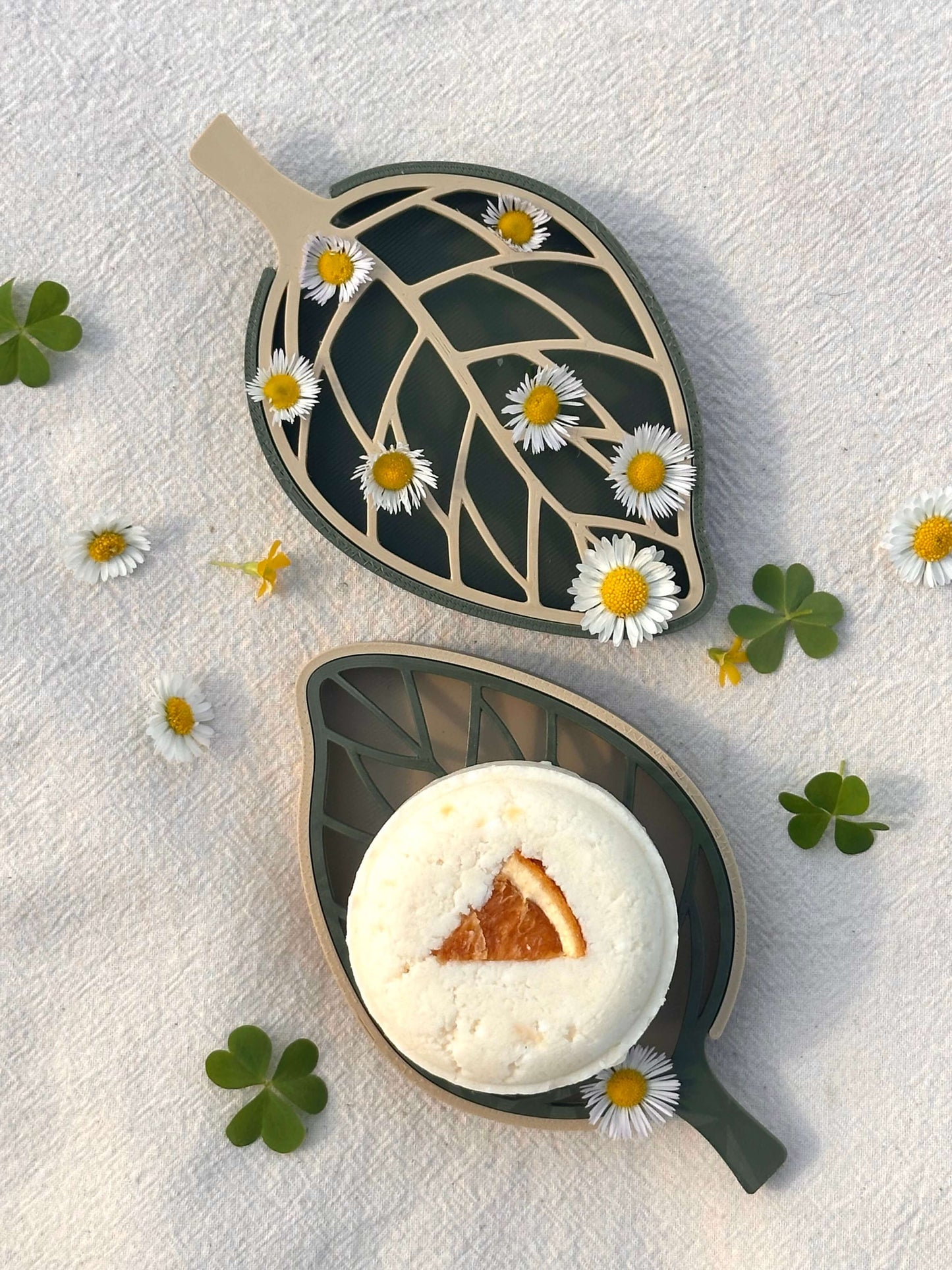 Poggia-solido Eco Celeste a forma di foglia